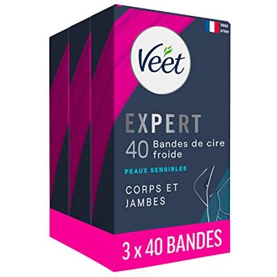 Veet Expert Lot de 120 Bandes De Cire Froide Corps & Jambes Peaux Sensibles - Publicité Veet Expert Lot de 120 Bandes De Cire Froide Corps & Jambes Peaux Sensibles - Publicité