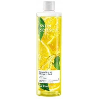 Avon Senses Gel Douche Lemon Burst 500 ml Citron & Basilic - Publicité Avon Senses Gel Douche Lemon Burst 500 ml Citron & Basilic - Publicité