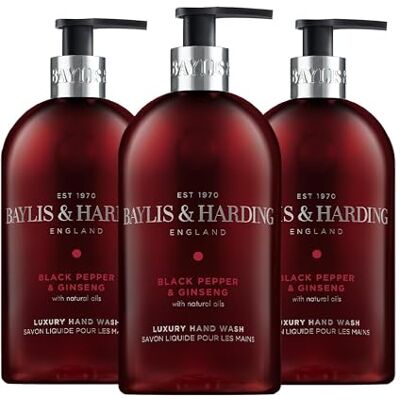 Baylis & Harding Black Pepper and Ginseng 500 ml 3-pack Savon pour les mains - Publicité Baylis & Harding Black Pepper and Ginseng 500 ml 3-pack Savon pour les mains - Publicité