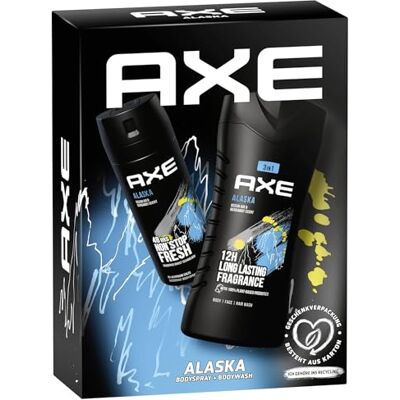 AXE Alaska Coffret cadeau avec spray pour le corps et nettoyant pour le corps (150 ml + 250 ml) 1 pièce - Publicité AXE Alaska Coffret cadeau avec spray pour le corps et nettoyant pour le corps (150 ml + 250 ml) 1 pièce - Publicité