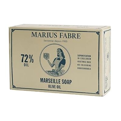 Marius Fabre Savon de Marseille VERT à l'huile d'olive 6x400g NATURE - Publicité Marius Fabre Savon de Marseille VERT à l'huile d'olive 6x400g NATURE - Publicité