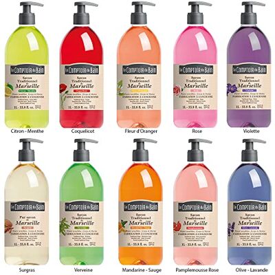 Le Comptoir Du Bain - Savon Traditionnel de Marseille Mandarine-Sauge 1L - Soap - Publicité Le Comptoir Du Bain - Savon Traditionnel de Marseille Mandarine-Sauge 1L - Soap - Publicité