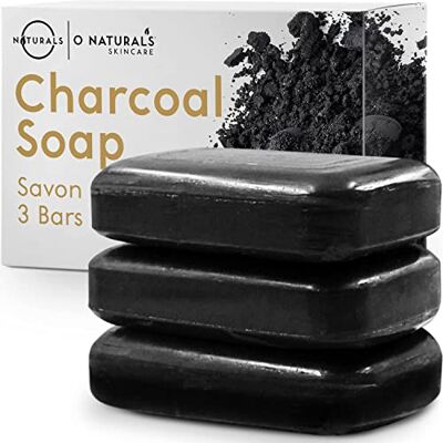 O Naturals - Activated Charcoal Black Bar Soap - Peppermint Oil - Publicité O Naturals - Activated Charcoal Black Bar Soap - Peppermint Oil - Publicité