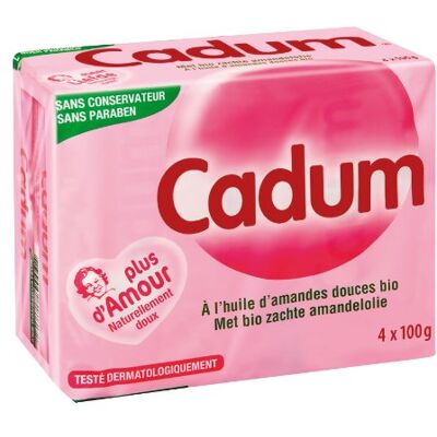 Cadum Savon Solide Amandes Douces 4 x 100 g - Publicité Cadum Savon Solide Amandes Douces 4 x 100 g - Publicité