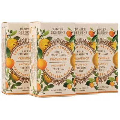 Panier des Sens Savon Solide Provence 4x150g Mains & Corps Lot 4 savons extra-doux, 97% naturel, huile d’olive, parfum agrumes frais inspiré de Provence. Publicité Panier des Sens Savon Solide Provence 4x150g Mains & Corps Lot 4 savons extra-doux, 97% naturel, huile d’olive, parfum agrumes frais inspiré de Provence. Publicité