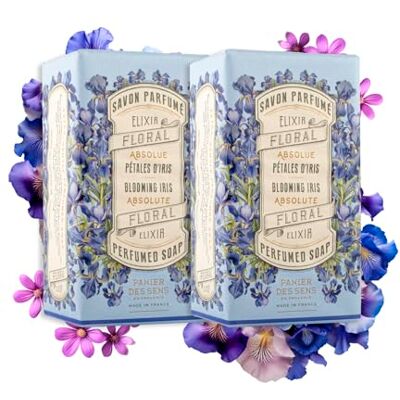 Panier des Sens Savon Solide Pétales d'Iris 2x150g Mains & Corps Duo de savons extra-doux à l’huile d’olive, 97% naturel, nettoie mains et corps, parfum floral poudré - Publicité Panier des Sens Savon Solide Pétales d'Iris 2x150g Mains & Corps Duo de savons extra-doux à l’huile d’olive, 97% naturel, nettoie mains et corps, parfum floral poudré - Publicité