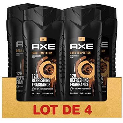 AXE Gel Douche Homme Dark Temptation 4 x 400 ml - Publicité AXE Gel Douche Homme Dark Temptation 4 x 400 ml - Publicité