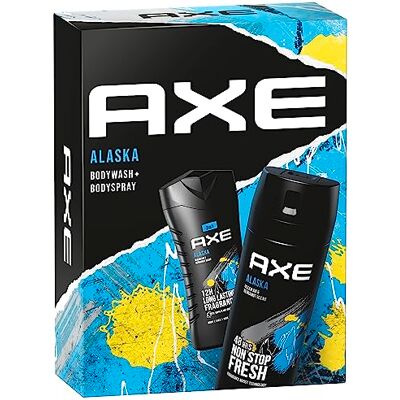 AXE Coffret cadeau Alaska avec spray pour le corps et gel douche (150 ml + 250 ml) - Publicité AXE Coffret cadeau Alaska avec spray pour le corps et gel douche (150 ml + 250 ml) - Publicité