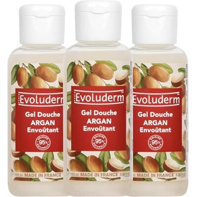 Evoluderm Gel Douche Argan Envoûtant 100 ml 95% d’Origine Naturelle Végan Fabrication Française Lot de 3 x 100 ml - Publicité Evoluderm Gel Douche Argan Envoûtant 100 ml 95% d’Origine Naturelle Végan Fabrication Française Lot de 3 x 100 ml - Publicité
