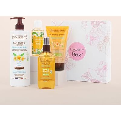 Evoluderm – Coffret Bain Soins Corps Monoï de Tahiti 3 Produits + Gel Douche 100 ml OFFERT Ingrédients d'Origine Naturelle Végan Idée Cadeau Coffret cadeau (Flower) - Publicité Evoluderm – Coffret Bain Soins Corps Monoï de Tahiti 3 Produits + Gel Douche 100 ml OFFERT Ingrédients d'Origine Naturelle Végan Idée Cadeau Coffret cadeau (Flower) - Publicité