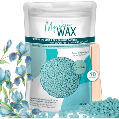 My Skin WAX Perles de Cire à épiler sans Bande, 400g, Hypoallergénique, Cire d'Épilation en Douceur sans Rougeurs, Spéciale pour peaux Sensibles Homme Femme, Pelable, Visage, Bikini, Brésilien - Publicité My Skin WAX Perles de Cire à épiler sans Bande, 400g, Hypoallergénique, Cire d'Épilation en Douceur sans Rougeurs, Spéciale pour peaux Sensibles Homme Femme, Pelable, Visage, Bikini, Brésilien - Publicité
