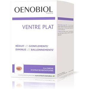 Oenobiol Compléments Alimentaires Minceur Ventre Plat Réduit les Gonflements(1) Diminue les Ballonnements(1) Progamme 1 mois Boîtes de 60 Capsules - Publicité