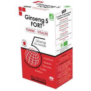 NUTRIGÉE Ginseng 5 Fort Forme & Vitalité Réduit La Fatigue, Renforce Les Défenses Naturelles, Combat Les Différents Stress 1 à 2 Prises/Jour 60 Comprimés 30/60 Jours Fabriqué en France - Publicité NUTRIGÉE Ginseng 5 Fort Forme & Vitalité Réduit La Fatigue, Renforce Les Défenses Naturelles, Combat Les Différents Stress 1 à 2 Prises/Jour 60 Comprimés 30/60 Jours Fabriqué en France - Publicité