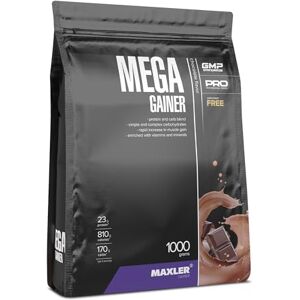 Maxler Mega Gainer Gain de poids pour développer les muscles Chocolat 1000g combinaison de protéines, glucides, vitamines et minéraux 10% de protéines de lactosérum - Publicité Maxler Mega Gainer Gain de poids pour développer les muscles Chocolat 1000g combinaison de protéines, glucides, vitamines et minéraux 10% de protéines de lactosérum - Publicité