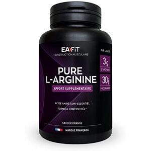 Eafit Pure L-Arginine -Formule concentrée- Acide aminé semi-essentiel Musculation Apport protéique supplémentaire. Poudre à mélanger dans un shaker pre workout ou post workout Orange 141g - Publicité