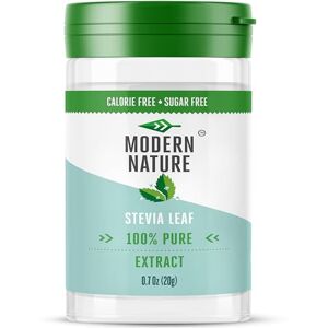 Modern Nature Poudre de stévia 100% pure – Entièrement naturelle, zéro calories, zéro glucides, sans sucre, 250 fois plus sucrée que le sucre, édulcorant végétalien et adapté aux diabétiques - Publicité Modern Nature Poudre de stévia 100% pure – Entièrement naturelle, zéro calories, zéro glucides, sans sucre, 250 fois plus sucrée que le sucre, édulcorant végétalien et adapté aux diabétiques - Publicité