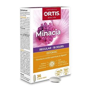 ORTIS Minacia Regular 36 Comprimés Complément Alimentaire pour Apaiser l'Estomac Confort Gastrique et Digestif 100% Naturel à base de Guimauve - Publicité