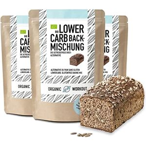 Organic Workout Préparation pour pain bio lower carb – seulement 2,2 g de glucides / 100 g – sans gluten & végane – 3x350 g - Publicité Organic Workout Préparation pour pain bio lower carb – seulement 2,2 g de glucides / 100 g – sans gluten & végane – 3x350 g - Publicité
