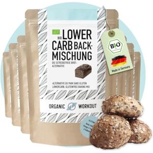 Organic Workout LOWER-CARB PAIN MIX 100% Bio paleo sans gluten pain protéiné haute fibre sans sucre ajouté sans grain (10 paquet, Low-Carb) - Publicité Organic Workout LOWER-CARB PAIN MIX 100% Bio paleo sans gluten pain protéiné haute fibre sans sucre ajouté sans grain (10 paquet, Low-Carb) - Publicité