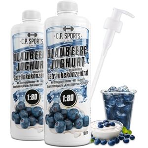C.P. Sports sirop pour boissons BLAUBERE-JOGHURT 2 litres + 2 distributeurs à pompe - Publicité C.P. Sports sirop pour boissons BLAUBERE-JOGHURT 2 litres + 2 distributeurs à pompe - Publicité
