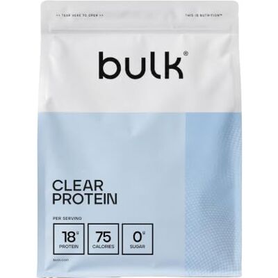 Bulk Clear Protein Mélange de Whey & Collagène 800 g 40 portions 18 g de protéines 5 g de BCAA Absorption rapide Favorise la croissance musculaire Thé glacé pêche - Publicité Bulk Clear Protein Mélange de Whey & Collagène 800 g 40 portions 18 g de protéines 5 g de BCAA Absorption rapide Favorise la croissance musculaire Thé glacé pêche - Publicité