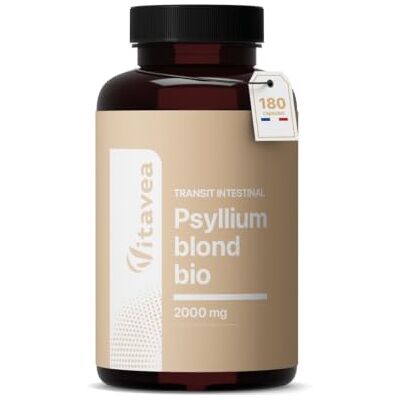 Vitavea Psyllium Blond Bio 2000mg Transit Intestinal 180 Gélules Gélules d'origine végétale Soutient le transit intestinal Cure de 45 Jours - Publicité Vitavea Psyllium Blond Bio 2000mg Transit Intestinal 180 Gélules Gélules d'origine végétale Soutient le transit intestinal Cure de 45 Jours - Publicité