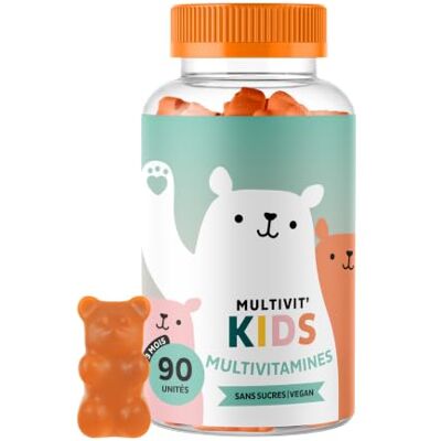 Bears with Benefits Gummies Multivitamines Enfants Dès 4 ans, Multivit' Kids – Soutien Défenses Immunitaires – Vitamines B12, C, D, E, Zinc et Iode – 90 unités (3 mois) Vegan, Sans Sucre Ajoutés - Publicité Bears with Benefits Gummies Multivitamines Enfants Dès 4 ans, Multivit' Kids – Soutien Défenses Immunitaires – Vitamines B12, C, D, E, Zinc et Iode – 90 unités (3 mois) Vegan, Sans Sucre Ajoutés - Publicité