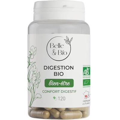 BIO + DIGESTION & TRANSIT INTESTINAL Digestion Bio 4 plantes Bio certifiées Ecocert 120 gélules Cure 1 mois Complément alimentaire BELLE&BIO Fabriqué en France - Publicité BIO + DIGESTION & TRANSIT INTESTINAL Digestion Bio 4 plantes Bio certifiées Ecocert 120 gélules Cure 1 mois Complément alimentaire BELLE&BIO Fabriqué en France - Publicité