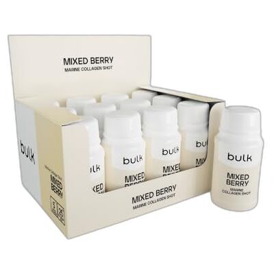 Bulk Shots de Collagène Marin, Fruits Rouges, Suppléments de collagène liquide, Box of 12 - Publicité Bulk Shots de Collagène Marin, Fruits Rouges, Suppléments de collagène liquide, Box of 12 - Publicité