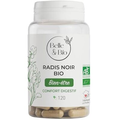BIO + CONFORT DIGESTIF & BIEN-ÊTRE DU FOIE Radis Noir Bio certifié Ecocert 120 gélules Cure 1 mois Complément Alimentaire BELLE&BIO Fabriqué en France - Publicité BIO + CONFORT DIGESTIF & BIEN-ÊTRE DU FOIE Radis Noir Bio certifié Ecocert 120 gélules Cure 1 mois Complément Alimentaire BELLE&BIO Fabriqué en France - Publicité