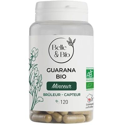 BIO + BRÛLE GRAISSE & CURE MINCEUR Guarana Bio certifié Bio 120 gélules Cure 1 mois Pilulier BELLE&BIO Fabriqué en France - Publicité BIO + BRÛLE GRAISSE & CURE MINCEUR Guarana Bio certifié Bio 120 gélules Cure 1 mois Pilulier BELLE&BIO Fabriqué en France - Publicité