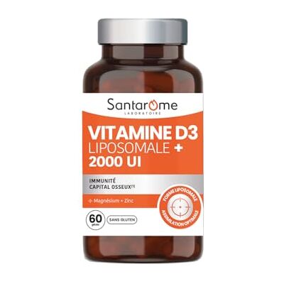 BIO + SANTAROME Vitamine D3 2000 UI Liposomale + Minéraux Immunité 60 Gélules Trio D3 + Magnésium + Zinc Renforce vos Défenses Plus d'énergie, même en Hiver Cure de 2 mois, 1 Gélule/jour - Publicité BIO + SANTAROME Vitamine D3 2000 UI Liposomale + Minéraux Immunité 60 Gélules Trio D3 + Magnésium + Zinc Renforce vos Défenses Plus d'énergie, même en Hiver Cure de 2 mois, 1 Gélule/jour - Publicité