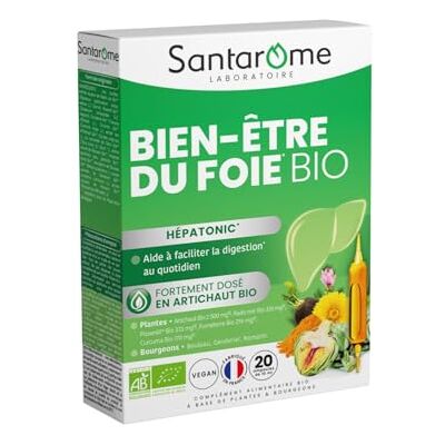 BIO + SANTAROME Bien-Être du Foie Bio Artichaut 2500 mg 20 Ampoules France - Publicité BIO + SANTAROME Bien-Être du Foie Bio Artichaut 2500 mg 20 Ampoules France - Publicité