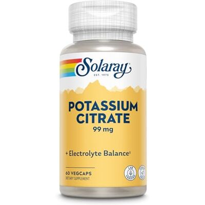 Solaray Citrate de Potassium 99 Mg 60 Gélules - Complément Alimentaire - Publicité Solaray Citrate de Potassium 99 Mg 60 Gélules - Complément Alimentaire - Publicité
