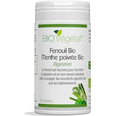 BIO + Phytosud Complexe Fenouil Bio 600 mg et Menthe Poivrée Bio 200 mg Fenouil Gelules avec Menthe Poivrée pour Aider à la Digestion Difficile 60 Gélules Cure de 1 Mois Fabriqué en France - Publicité BIO + Phytosud Complexe Fenouil Bio 600 mg et Menthe Poivrée Bio 200 mg Fenouil Gelules avec Menthe Poivrée pour Aider à la Digestion Difficile 60 Gélules Cure de 1 Mois Fabriqué en France - Publicité