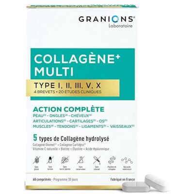 Granions Collagene Marin Multi 5 Types Vitamine C Fermete Peau 60 Comp. Publicité Granions Collagene Marin Multi 5 Types Vitamine C Fermete Peau 60 Comp. Publicité