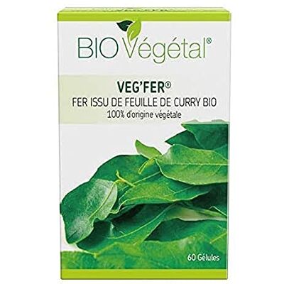 BIO + Phyto Sud Veg'Fer Complément Fer Bio Fer Complément Alimentaire d'Origine Végétale Extrait de Feuille de Curry Bio 60 Gélules de Fer Bio Cure de 2 Mois Fabriqué en France - Publicité BIO + Phyto Sud Veg'Fer Complément Fer Bio Fer Complément Alimentaire d'Origine Végétale Extrait de Feuille de Curry Bio 60 Gélules de Fer Bio Cure de 2 Mois Fabriqué en France - Publicité