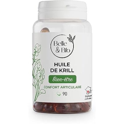BIO + ARTICULATIONS & CONFORT ARTICULAIRE – Huile de Krill 500 mg/Capsule – 90 Capsules – Complément Alimentaire BELLE&BIO – Fabriqué en France - Publicité BIO + ARTICULATIONS & CONFORT ARTICULAIRE – Huile de Krill 500 mg/Capsule – 90 Capsules – Complément Alimentaire BELLE&BIO – Fabriqué en France - Publicité