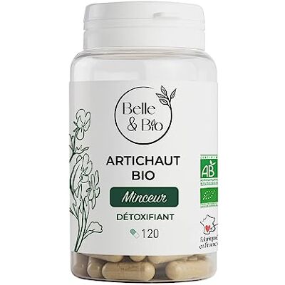 BIO + DETOXIFIANT & CURE MINCEUR Artichaut Bio certifié Ecocert Pilulier de 120 gélules Cure 1 mois Complément Alimentaire BELLE&BIO Fabriqué en France - Publicité BIO + DETOXIFIANT & CURE MINCEUR Artichaut Bio certifié Ecocert Pilulier de 120 gélules Cure 1 mois Complément Alimentaire BELLE&BIO Fabriqué en France - Publicité