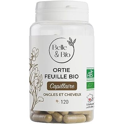 BIO + FORTIFIANT CHEVEUX & ONGLES Ortie Feuille Bio certifiée Ecocert 120 gélules Cure 1 mois Complément Alimentaire BELLE&BIO Fabriqué en France - Publicité BIO + FORTIFIANT CHEVEUX & ONGLES Ortie Feuille Bio certifiée Ecocert 120 gélules Cure 1 mois Complément Alimentaire BELLE&BIO Fabriqué en France - Publicité