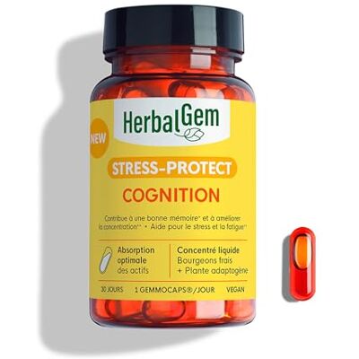 Herbalgem Gemmocaps Stress-Protect Cognition 30 Capsules - Publicité Herbalgem Gemmocaps Stress-Protect Cognition 30 Capsules - Publicité