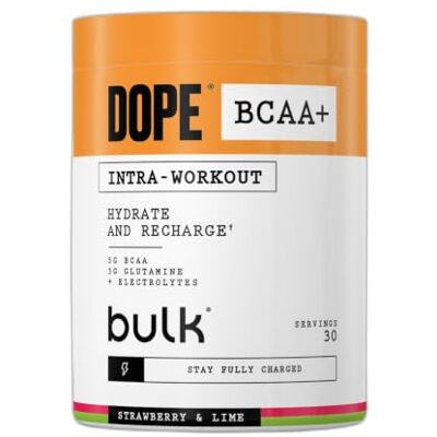 Bulk Dope BCAA+ Poudre Intra-Entraînement Strawberry Lime 360 g 30 Portions 5g BCAAs Mélange d'Électrolytes Glutamine Vitamine B6 & B12 Soutient l'Hydratation, l'Énergie, Récupération - Publicité Bulk Dope BCAA+ Poudre Intra-Entraînement Strawberry Lime 360 g 30 Portions 5g BCAAs Mélange d'Électrolytes Glutamine Vitamine B6 & B12 Soutient l'Hydratation, l'Énergie, Récupération - Publicité