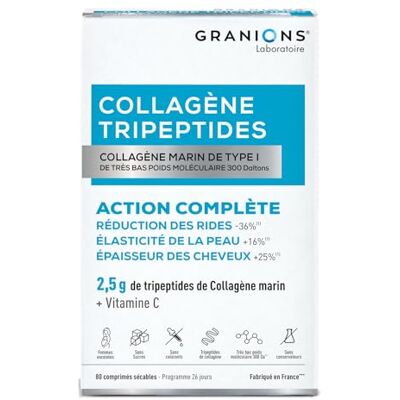 Granions Collagene Marin Tripeptides 2,5g Anti Rides Beauté Peau 80 Cp - Publicité Granions Collagene Marin Tripeptides 2,5g Anti Rides Beauté Peau 80 Cp - Publicité