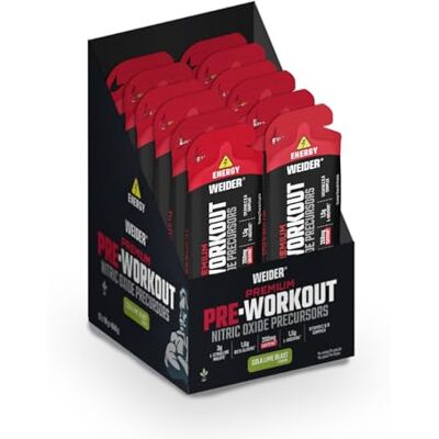 Weider Premium Pre-Workout Gel (12x70g) Goût Cola-Citron vert, Précurseurs d'Oxyde Nitrique, L-Citrulline, L-Arginine, Beta Alanine, Caféine et Vitamines, Energie Immédiate, 12 Doses Prêtes à l’emploi - Publicité Weider Premium Pre-Workout Gel (12x70g) Goût Cola-Citron vert, Précurseurs d'Oxyde Nitrique, L-Citrulline, L-Arginine, Beta Alanine, Caféine et Vitamines, Energie Immédiate, 12 Doses Prêtes à l’emploi - Publicité