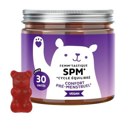 Bears with Benefits Femm'tastique SPM Cycle équilibré Confort prémenstruel avec 30mg de Poivre des moines, Vitamine B6 et Extrait de Dong Quai 30 unités (1 Mois) Vegan - Publicité Bears with Benefits Femm'tastique SPM Cycle équilibré Confort prémenstruel avec 30mg de Poivre des moines, Vitamine B6 et Extrait de Dong Quai 30 unités (1 Mois) Vegan - Publicité