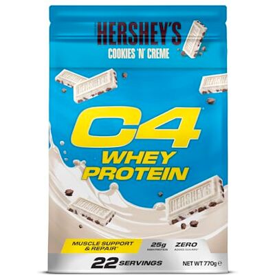 Cellucor C4 Whey Poudre de protéines, Hershey’s Cookies & Cream, 25g Protein, Faible teneur en sucre, Récupération après l’entraînement, 22 portions - Publicité Cellucor C4 Whey Poudre de protéines, Hershey’s Cookies & Cream, 25g Protein, Faible teneur en sucre, Récupération après l’entraînement, 22 portions - Publicité