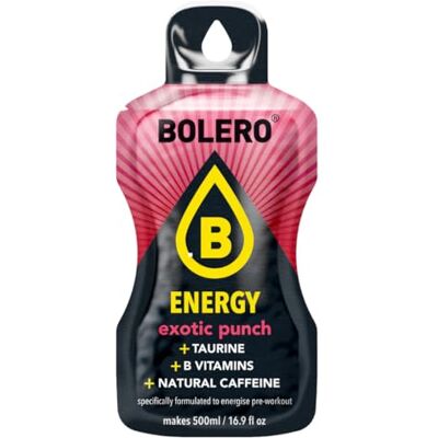 Bolero Energy 12 Beutel Sugar-Free Powder Drink Vegan & Gluten-Free For Active Lifestyles (12x14g, Exotic Punch) - Publicité Bolero Energy 12 Beutel Sugar-Free Powder Drink Vegan & Gluten-Free For Active Lifestyles (12x14g, Exotic Punch) - Publicité