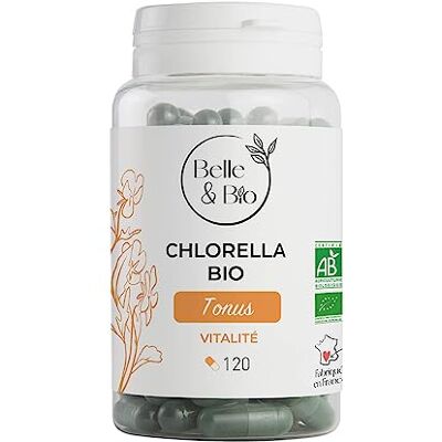 BIO + DETOX & ANTI-FATIGUE Chlorella certifié Bio Vitalité Pilulier de 120 gélules Cure 2 mois Complément Alimentaire BELLE&BIO Fabriqué en France - Publicité BIO + DETOX & ANTI-FATIGUE Chlorella certifié Bio Vitalité Pilulier de 120 gélules Cure 2 mois Complément Alimentaire BELLE&BIO Fabriqué en France - Publicité