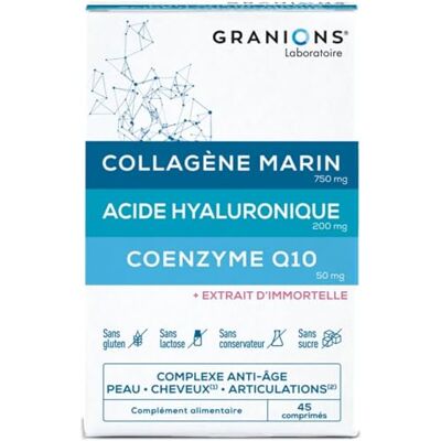 Granions Collagene Marin Acide Hyaluronique Coenzyme Q10-45 Comprimes - Publicité Granions Collagene Marin Acide Hyaluronique Coenzyme Q10-45 Comprimes - Publicité
