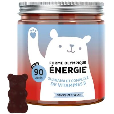 Bears with Benefits Forme Olympique Énergie – Énergie Naturelle avec Guarana 30mg, Vitamines B6, B12 & Biotine – 90 Gummies (3 Mois), Sans Sucres, Végan, - Publicité Bears with Benefits Forme Olympique Énergie – Énergie Naturelle avec Guarana 30mg, Vitamines B6, B12 & Biotine – 90 Gummies (3 Mois), Sans Sucres, Végan, - Publicité